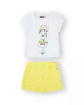 Набор из 2 предметов для девочки в белом цвете с рисунком спереди Canada House, белый