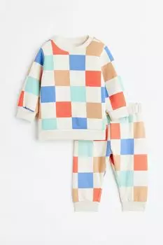 Набор из 2 предметов H&amp;M, натуральный белый/клетка