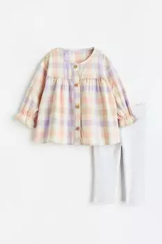 Набор из 2 предметов H&amp;M, светло-розовый/клетка