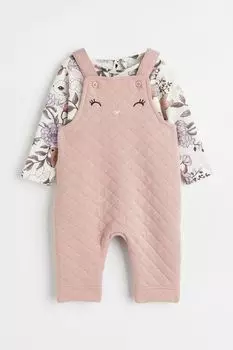 Набор из 2 предметов H&amp;M, светло-розовый/кролики