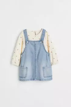 Набор из 2 предметов H&amp;M, светло-синий деним/цветочный
