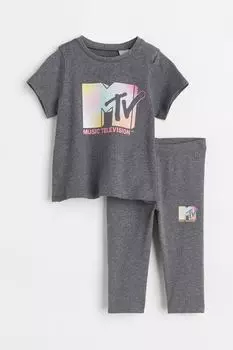 Набор из 2 предметов H&amp;M, темно-серый меланж/mtv