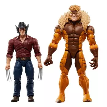 Набор из 2 предметов Marvel's Logan & Sabretooth: Wolverine, 50-летие Marvel Legends, 15 см Hasbro