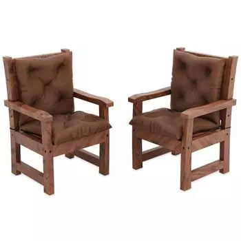 Набор из 2 предметов MOLTICO - подушка для стула, подушка для садового стула - 100x50x10 см - подушка для стула, подушка для сиденья и спинки - водонепроницаемая, для внутреннего и наружного использования - коричневый