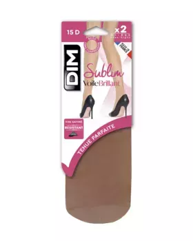 Набор из 2 прозрачных мини-колготок Sublim плотностью 15 ден Dim, цвет Maquillaje