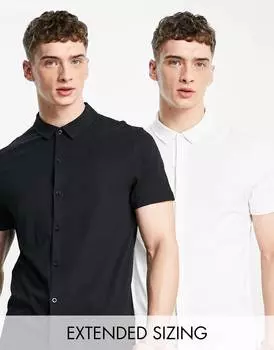 Набор из 2 рубашек на пуговицах ASOS DESIGN