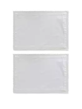 Набор из 2 салфеток из хлопкового твила с вышивкой. Coincasa, белый