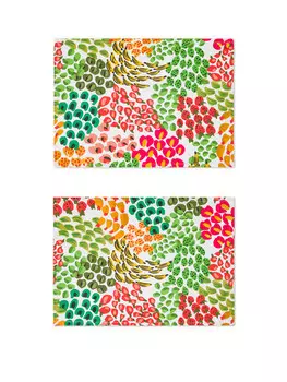 Набор из 2 салфеток из панамского хлопка с фруктовым принтом. Coincasa, мультиколор