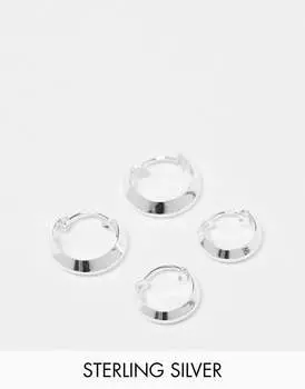 Набор из 2 серег-кольц Kingsley Ryan из стерлингового серебра