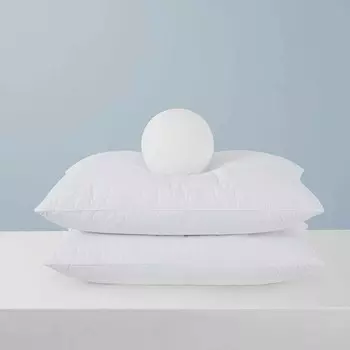 Набор из 2 серых подушек Peace Nest с гусиным пухом Puredown, цвет White