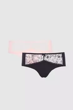 Набор из 2 шорт с цветочной вышивкой Sketchy Debenhams, черный