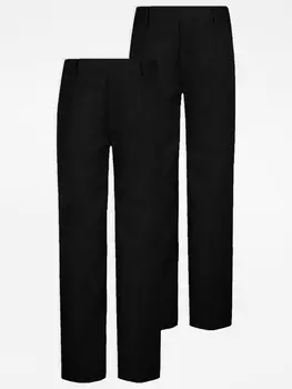 Набор из 2 шт. темно-серых эластичных школьных брюк большого размера для мальчиков (2 шт.) George., уголь