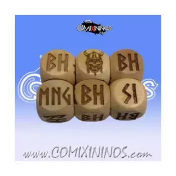 Набор из 2 скандинавских кубиков травм, Fantasy Football Miniatures - Wooden Dice (16mm)