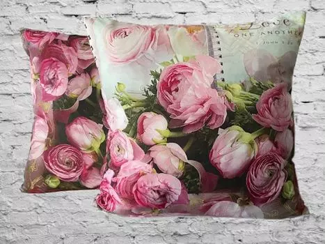 Набор из 2 стильных наволочек с ностальгическим цветочным узором>LoveAnother<шелковый вид IT_IS IN