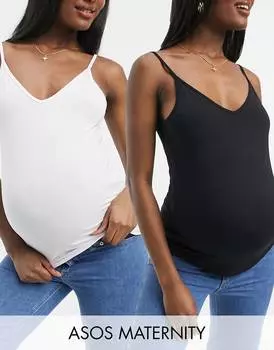 Набор из 2 топов ASOS DESIGN Maternity Ultimate с v-образным вырезом