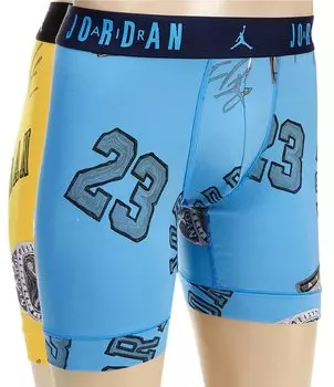 Набор из 2 трусов-боксеров с принтом Jordan, синий