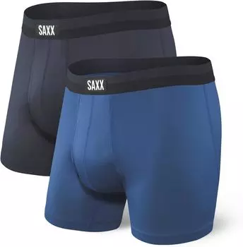 Набор из 2 трусов-боксеров Sport Mesh Fly SAXX UNDERWEAR, цвет Navy/City Blue