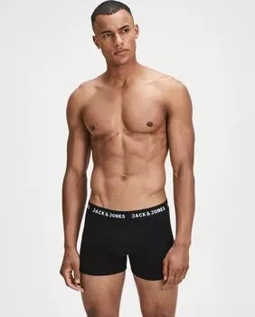 Набор из 2 узких мужских трикотажных боксеров черного цвета Jack & Jones, черный