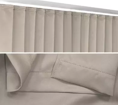 Набор из 2 затемняющих штор Beautex с U-образной лентой с рюшами, затемняющие непрозрачные шторы (светло-коричневые, 300 x 245 см), светло-коричневый