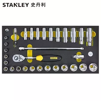 Набор из 33 предметов Stanley. Шестигранный торцевой ключ с храповым механизмом серии 3/8 дюйма. Набор держателей инструментов из ЭВА 90-030-23