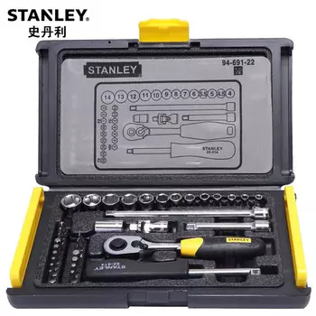 Набор из 35 предметов STANLEY, метрические ключи серии 6,3 мм, набор головок с трещоткой, инструменты для ремонта автомобилей Xiaofei 94-691-22