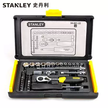 Набор из 35 предметов Stanley, метрические торцевые ключи серии 6,3 мм, набор инструментов для ремонта автомобилей 94-691-22