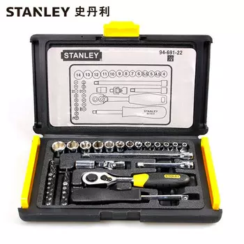 Набор из 35 предметов Stanley STANLEY, серия 6,3 мм, метрические торцевые ключи, набор инструментов для ремонта автомобилей, 94-691-22, можно настроить