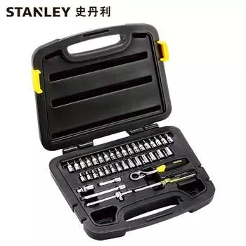 Набор из 38 предметов Stanley, набор метрических инструментов серии 6,3 мм, профессиональный ремонт машин, авторемонт, гаечный ключ 94-184-22