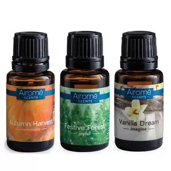 Набор из 3 эфирных масел Airom Fall Favorites «Осенний урожай», «Праздничный лес» и «Ванильная мечта»