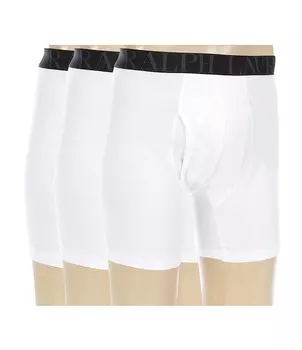 Набор из 3 эластичных боксеров классического кроя Polo Ralph Lauren Big & Tall, белый