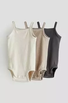 Набор из 3 боди с бретелями H&M, бежевый