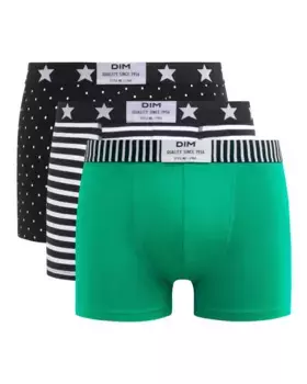 Набор из 3 боксеров из стрейч-хлопка с забавными принтами Dim, многоцветный