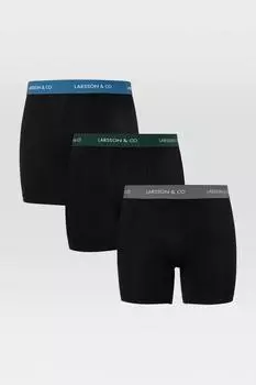 Набор из 3 черных боксеров Larsson & Co, черный