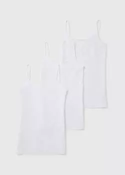 Набор из 3 черных топов на бретелях Essential Papaya, белый