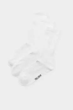 Набор из 3 длинных базовых носков. Pull&Bear, белый