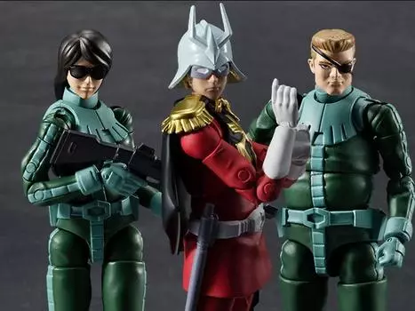 Набор из 3 фигурок Mobile Suit Gundam G.M.G. Principality of Zeon Standard Infantry Soldier and Char Aznable MEGAHOUSE