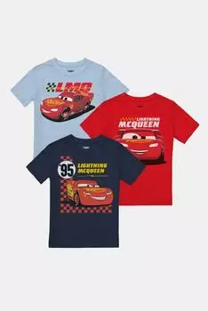 Набор из 3 футболок для мальчиков Cars Lightning Mcqueen Disney, мультиколор