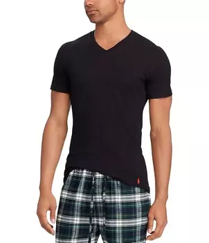Набор из 3 футболок приталенного кроя Polo Ralph Lauren с v-образным вырезом в ассортименте, серый