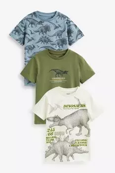 Набор из 3 футболок с короткими рукавами и принтом Next, синий