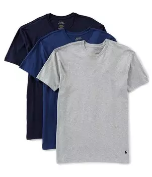 Набор из 3 футболок с круглым вырезом Polo Ralph Lauren классического кроя в ассортименте, мультиколор
