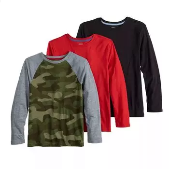 Набор из 3 футболок Sonoma Goods For Life для мальчиков 8–20 лет с длинными рукавами Sonoma Goods For Life