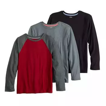 Набор из 3 футболок Sonoma Goods For Life для мальчиков 8–20 лет с длинными рукавами Sonoma Goods For Life