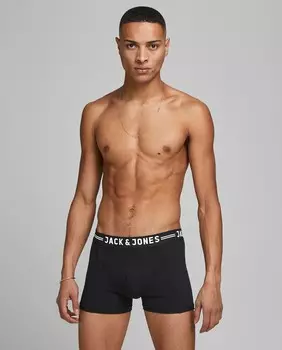 Набор из 3-х мужских трикотажных боксеров черного цвета Jack & Jones, черный