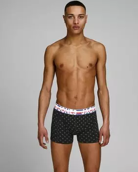 Набор из 3-х мужских трикотажных боксеров черного цвета Jack & Jones, черный