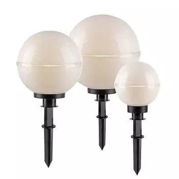 Набор из 3-х светодиодных шаровых светильников RGB, черный, белый, D 20-30-40 см. JUST LIGHT