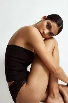 Набор из 3 хипстеров с кружевом H&M, черный