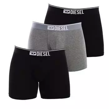 Набор из 3 хлопковых эластичных длинных боксеров 00skme 0gdac мужчина Diesel, серый