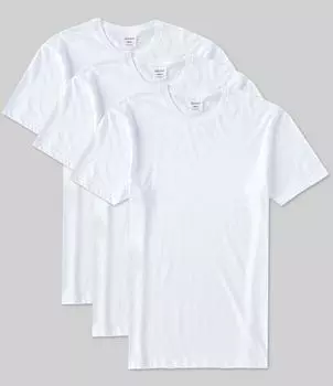 Набор из 3 хлопковых футболок с круглым вырезом Gold Label Roundtree & Yorke Supima, белый