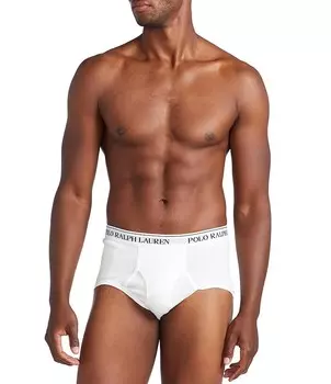 Набор из 3 хлопковых трусов классического кроя Polo Ralph Lauren Big & Tall, белый