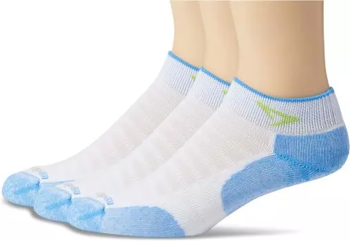 Набор из 3 мини-комбинаций для бега Lite Mesh Mini Crew Drymax, цвет White/Sky Blue/Lime